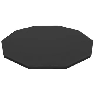 Bestway Flowclear PVC Pool Abdeckung Rund 3m für oberirdische Pools mit Ablauflöchern und sicheren Spannseilen Schwarz (nur Abdeckung)