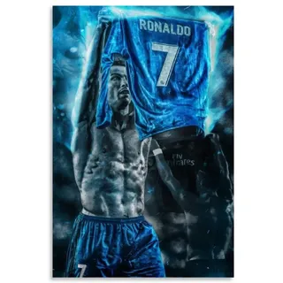 TINGTAI CR7 Cristiano Ronaldo Fußballspieler Poster - Dekorative Leinwand Wandkunst für Wohnzimmer und Schlafzimmer - 60 x 90 cm