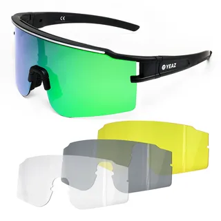 YEAZ Sport-Sonnenbrille Weiß/Blau SUNTHRILL Set