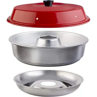 Omnia Classic Campingbackofen 2 L - Tragbarer Herd-Ofen für Camping, Wohnmobil, Boot & Outdoor - Backen & Kochen wie im Ofen ohne Strom - Leicht, Kompakt, Edelstahl/Aluminium