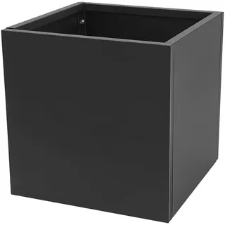 Pflanzgefäß aus Metall, 60 x 60 x 60 cm, Schwarz, Pflanzkübel für den | Blumenkasten aus Metall, 60 x 60 x 60 cm, schwarz, lackierter Stahl, XXL, Innen/Außen, Garten, Terrasse, Balkon, Pflanzen