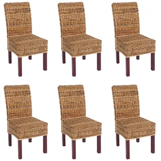 Mendler Esszimmerstuhl M69 Bananengeflecht hellbraun 6er Set
