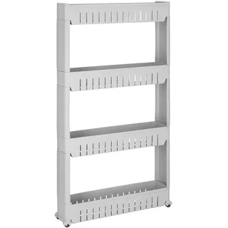 SPRINGOS Mobilregal 4 Ablagen Baderegal Standregal Ständer Waschmaschinenregal Badezimmer Bad WC Allzweck Regal (Grau - 101,5 x 54 x 12,5 cm)