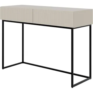 Selsey Schminktisch Makeup Tisch Frisiertisch Kosmetiktisch 110 cm Mit 2 Schubladen Veldio Graubeige Schwarze Beine