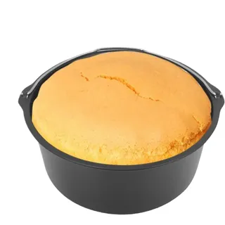 Backform Für Heißluftfritteuse – 20 Cm Runde Antihaft-Kuchenform Mit Griff | Kohlenstoffstahlform Für Pizza, Brot, Gebäck, Biskuit & Eierkuchen | Küchenzubehör Für Airfryer