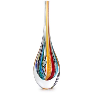 Kleine Vase im Hippie-Stil, mundgeblasen, Murano-Stil, Kunstglas