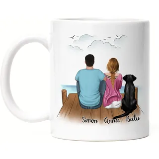 Kiddle-Design Pärchen mit Hunden Tasse Personalisiert Hundebesitzer Geschenk Hundeliebhaber Paar Hund Dog Mom Dad Hundemama Hundepapa
