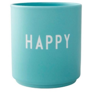 Design Letters Tasse Becher Favourite Cup Happy Aqua