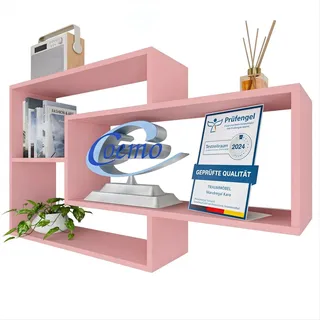 TRAUMMÖBEL Wandregal Bücherregal Holz Hängeregal Schweberegal, Rosa