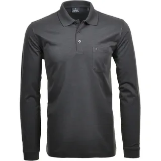 RAGMAN Langarm-Poloshirt grau XXL