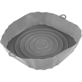 Cpolebev 20 cm HeißLuftfritteuse Backofen Backblech BrathäHnchen Korbmatte AirFryer Silikontopf Runde Ersatzgrillpfanne