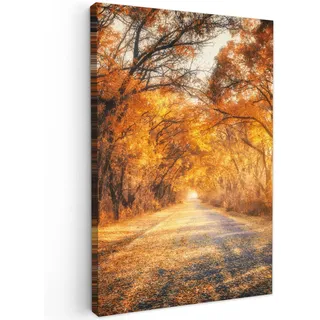 onlywow Leinwand Bilder Waldweg | Gr.: 80 x 120 cm
