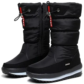 DYHQQ Damen-Schneestiefel Winter II Wasserdichter, pelzgefütterter Frosty Warm Anti-Rutsch-Stiefel,A,40