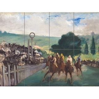 Artery8 Manet The Horse Races At Longchamp Sport Painting XL Giant Panel Poster (8 Sections) Pferd Rennen Gemälde