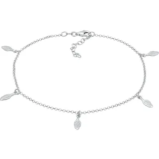 Elli Fußschmuck Damen Fußkettchen Feder Anhänger im Boho Trend in 925 Sterling Silber