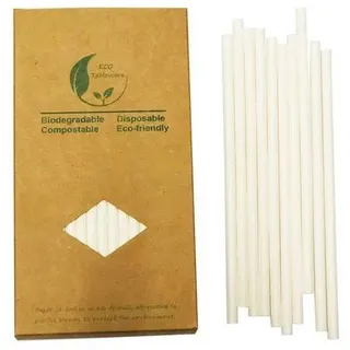 Weißes Papier Trinkhalme, 100 Stück Weiße Party Strohhalme Perfekt für Cocktails, Eine Traumhochzeit, Anlässe & Hochzeiten, Biologisch Abbaubares