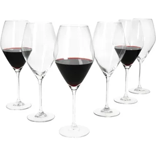 MamboCat 6er Set Doyenne Rotwein-Gläser I 280ml, Höhe 25cm I für 6 Personen I klares großes Weinglas mit Fuß I transparente Gläser für Zuhause, Feiern, Hochzeiten, Partys & Co