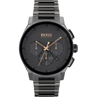 HUGO BOSS ChronoMeister Armbanduhr Boss Peak Chronograph 1513814 Herrenuhr Edelstahl Schwarz Neu - Grau
