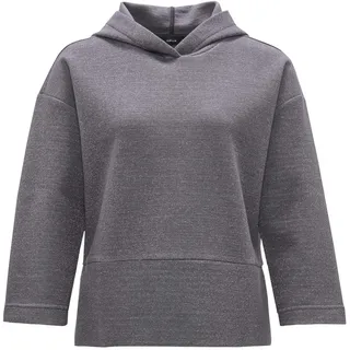 OPUS Damen Sweatshirt | Hoodie GLITTERO Loose aus schimmerndem Baumwoll Mix Graphite Glaze, 38 - 38