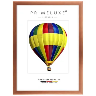PrimeLuxe Holz Bilderrahmen 35 x 35 cm (Bildmaß) quadratisch in Kupfer-Braun | Farbe und Größe wählbar | Rahmen für Poster | Puzzle | Foto collage | MADE IN GERMANY
