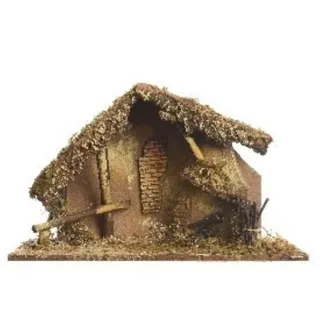 Kaemingk Krippe Krippe mit Feuerstelle 50x23x30cm Holz Braun