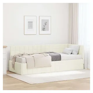 vidaXL Eckbettgestell 2 pcs 140 x 200 cm Creme