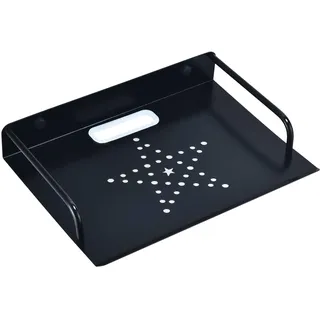 HNVNER Router Regal, Kleiner Projektor Wandregal, TV Box Halterung, Multimedia Ablage, Wand Montiert Regal für TV Zubehör wie Modem/DVD Player/Kabel-Boxen/Hi-Fi Receiver (1 Schicht, Klein)