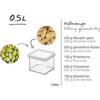 Rotho Frischhaltedose rechteckig transparent/weiß 0,5 l
