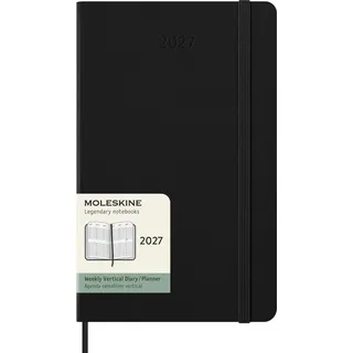 Moleskine Germany GmbH Moleskine 12 Monate Wochenkalender 2027, Large/A5, 1 Wo = 2 Seiten, vertikal, fester Einband, Schwarz