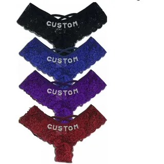 Personalisierter Buchstaben-Sexy-Spitzen-Tanga Für Frauen – Elastischer V-Typ, Verführerischer Slip Mit Niedriger Taille, Individueller Name, Kristall-Buchstaben-Tanga, Valentinstag, Sexy Gesche - Einheitsgröße