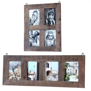 baario Bilderrahmen Collage Altholz Bilderrahmen RUSTI 50x40cm, Collage 13x18 Vintage 4 Bilder Treibholz braun 40 cm x 50 cm x 2 cm