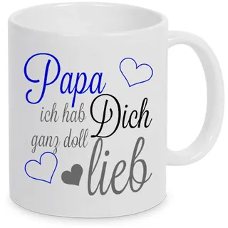 TassenKing(TM) - Papa ich hab dich ganz doll lieb - Tasse - Kaffeetasse - Tasse mit Spruch