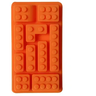 Silikonform Lego Stein Pralinenform Eiswürfel Muffin Spielfigur blau rot