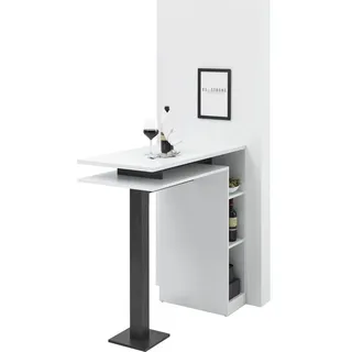 Stolkom Bartisch Bay 108 x 103 x 50 cm Weiß / Beton dunkel