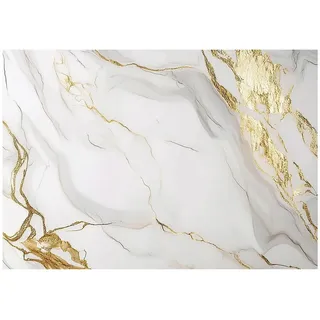 WallArena Fototapete Marmor Steinwand Gold, Tapete Wohnzimmer 200x140