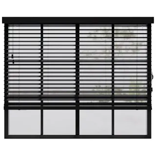cocoon home Holz-Jalousie 50 mm 130 x 130 cm Schwarz