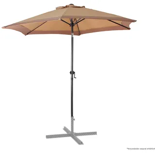 Ondis24 Marktschirm 2,5 Meter Sonnenschutz Sonnenschirm 250 cm rund mit Kurbel, Knick-Gelenk, UV 50, zweifarbig - 250 x 235 cm