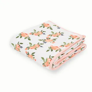 Little Unicorn | Cotton Muslin Quilt - Baumwoll-Musselin Steppdecke (Watercolour Roses)