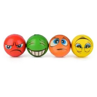 ewtshop Stressball Antistress-Bälle Set, bunt, ø 6cm, mit Gesicht, 4 Stück