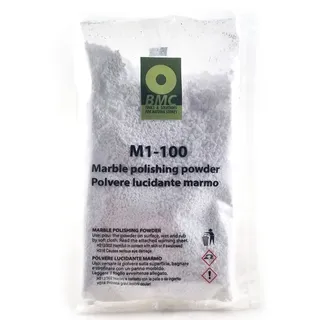 BMC M1-100 Polierpulver für Marmor und Kalkstein, 100 g Beutel, zur Behandlung von matten, leichten Korrosionsflecken auf hochglanzpolierten Oberflächen. Für die manuelle Anwendung