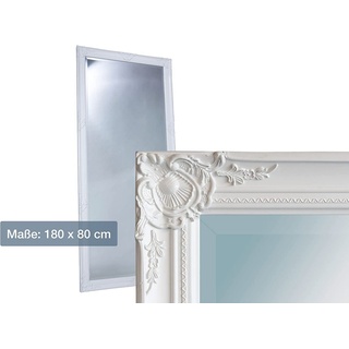 dasmöbelwerk Wandspiegel LC Home Wandspiegel Weiß 180 x 80 cm, Spiegelfläche mit edlem Facettenschliff weiß
