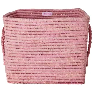 Rice Quadratischer Raffia Aufbewahrungskorb in pink | Gr.: onesize