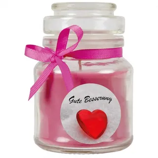 HS Candle Duftkerze im Bonbonglas, Motivkerze (1-tlg), Wachs, angenehmer Duft, Ideal zum Verschenken für Freunde und Familie lila Ø 7 cm x 10 cm