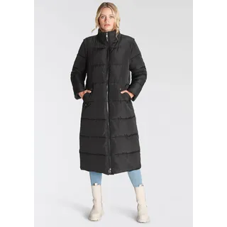 Steppmantel ONLY "ONLIRINA X-LONG 2IN1 PUFFER OTW", Damen, Gr. S (36), schwarz, Web, Obermaterial: 100% Polyester, unifarben, casual, lässig geschnitten kniebedeckend, Langarm abnehmbar, Mäntel, auch als Weste tragbar