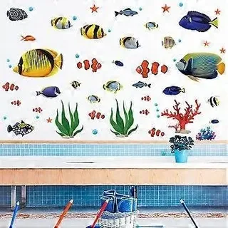 Sztxj Wandtattoos Mit Tropischen Fischen – Unterwasserwelt-wandaufkleber Für Babyzimmer, Kinderzimmer, Badezimmer