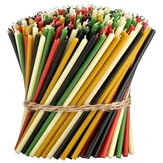 Danilovo Bienenwachs Kerzen (Mehrfarbige) - Orthodoxe Kerzen für Gebet Rituals Tischdeko - Ungiftig, Ruß - Tropffrei, Lang, Nachhaltige Produkte, 250 Stück (5 Farben, Höhe 16,5 cm)