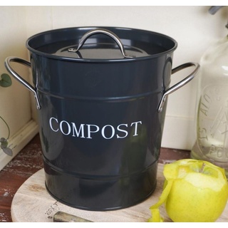 Komposteimer mit Deckel 3L für die Küche in grau