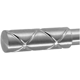 BASIT Gardinenstangen-Endstück E63 Zylinder Riffel, Durchmesser 19 mm Gardinenstangenrohr silberfarben