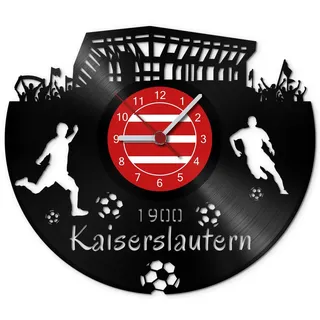 GRAVURZEILE Schallplattenuhr Kaiserslautern - 100% Vereinsliebe - Upcycling Design Wanduhr aus Vinyl Made in Germany
