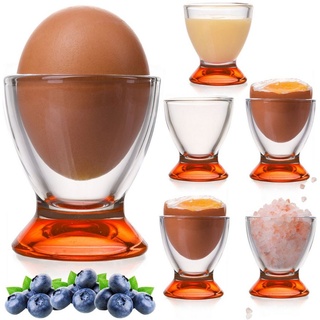 PLATINUX Eierbecher Orangene Eierbecher, (6 Stück), Eierständer Eierhalter Frühstück Egg-Cup Brunch Geschirrset orange